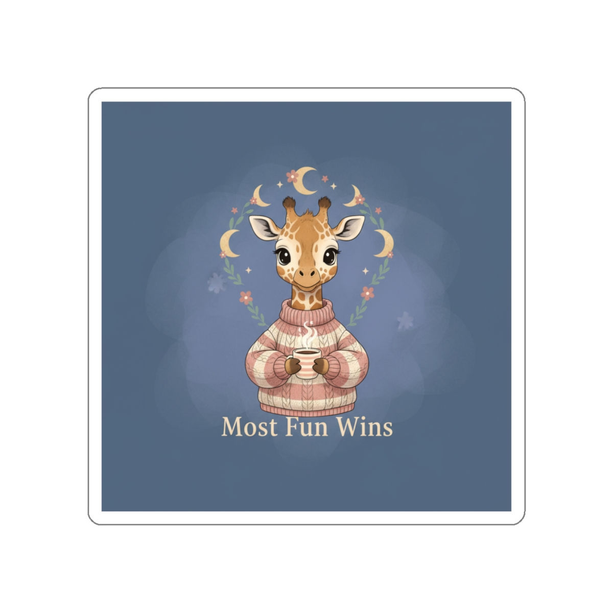 Giraffe Die-Cut Sticker – Most Fun Wins