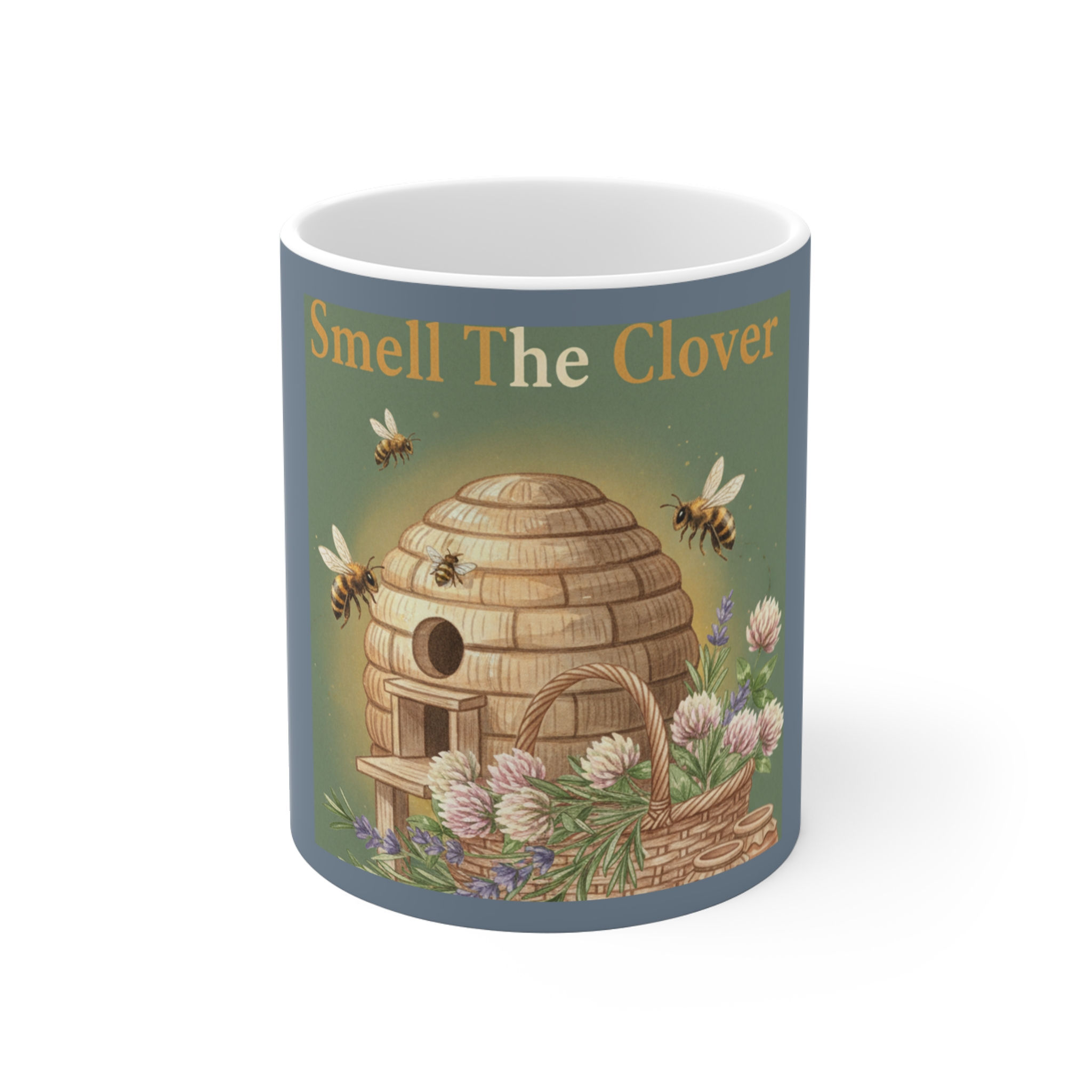 Honeybee Mug 11oz – Slow Down and Smell the Clover