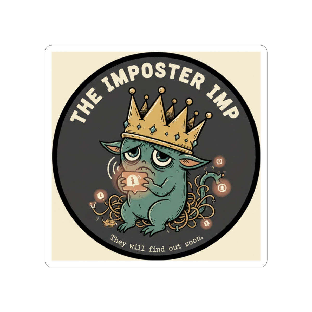 The Imposter Imp Kiss-Cut Sticker – They Will Find Out Soon