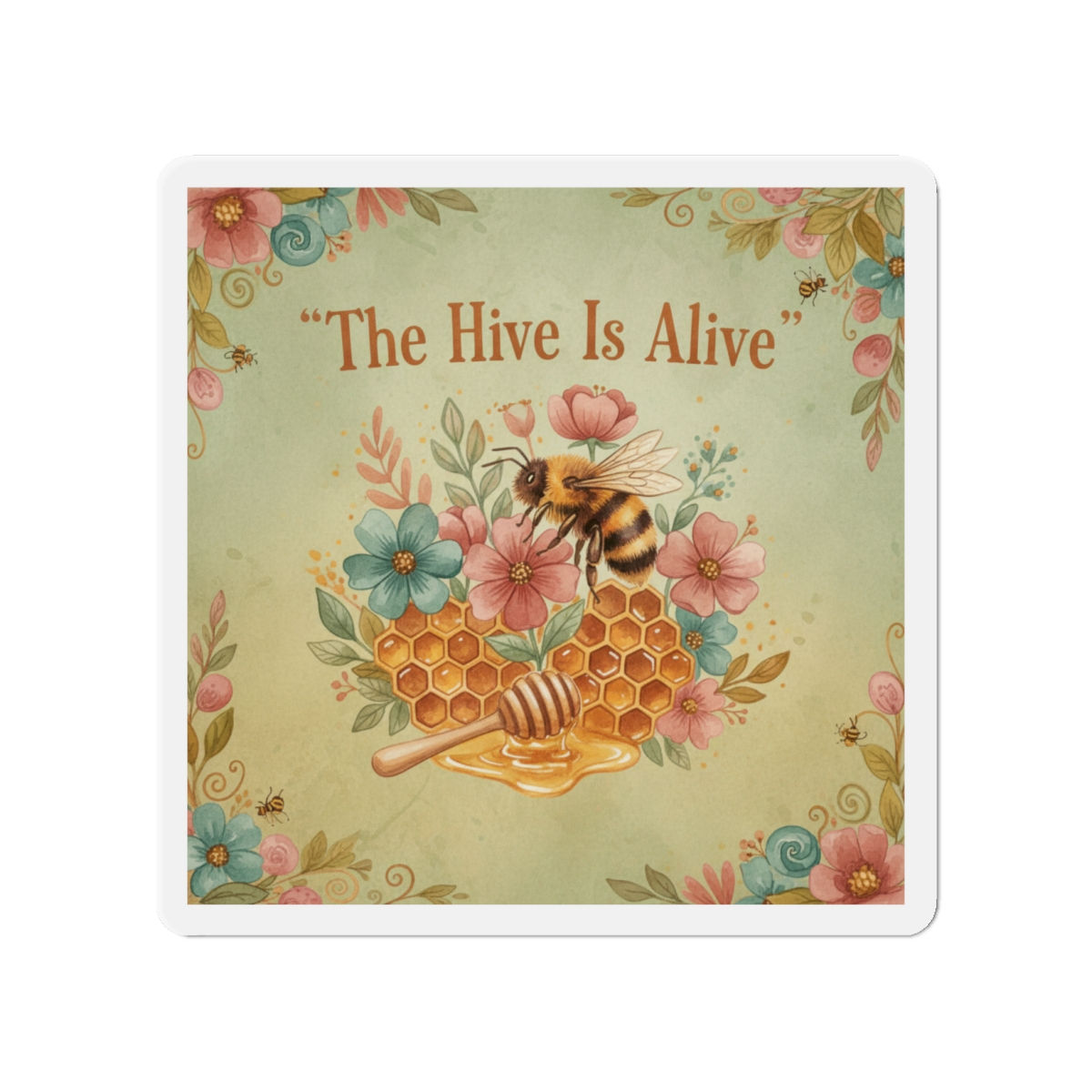 Honeybee Die-Cut Magnet – The Hive is Alive