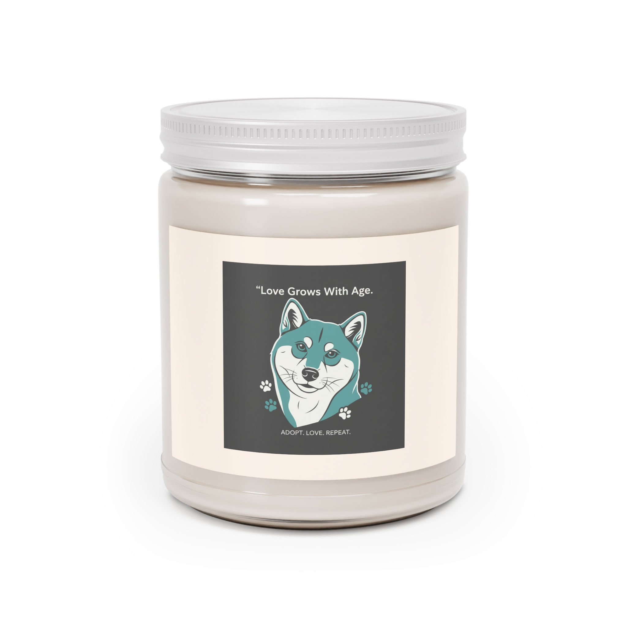 Shiba Inu Scented Candle – Love Grows With Age Adopt Love Repeat