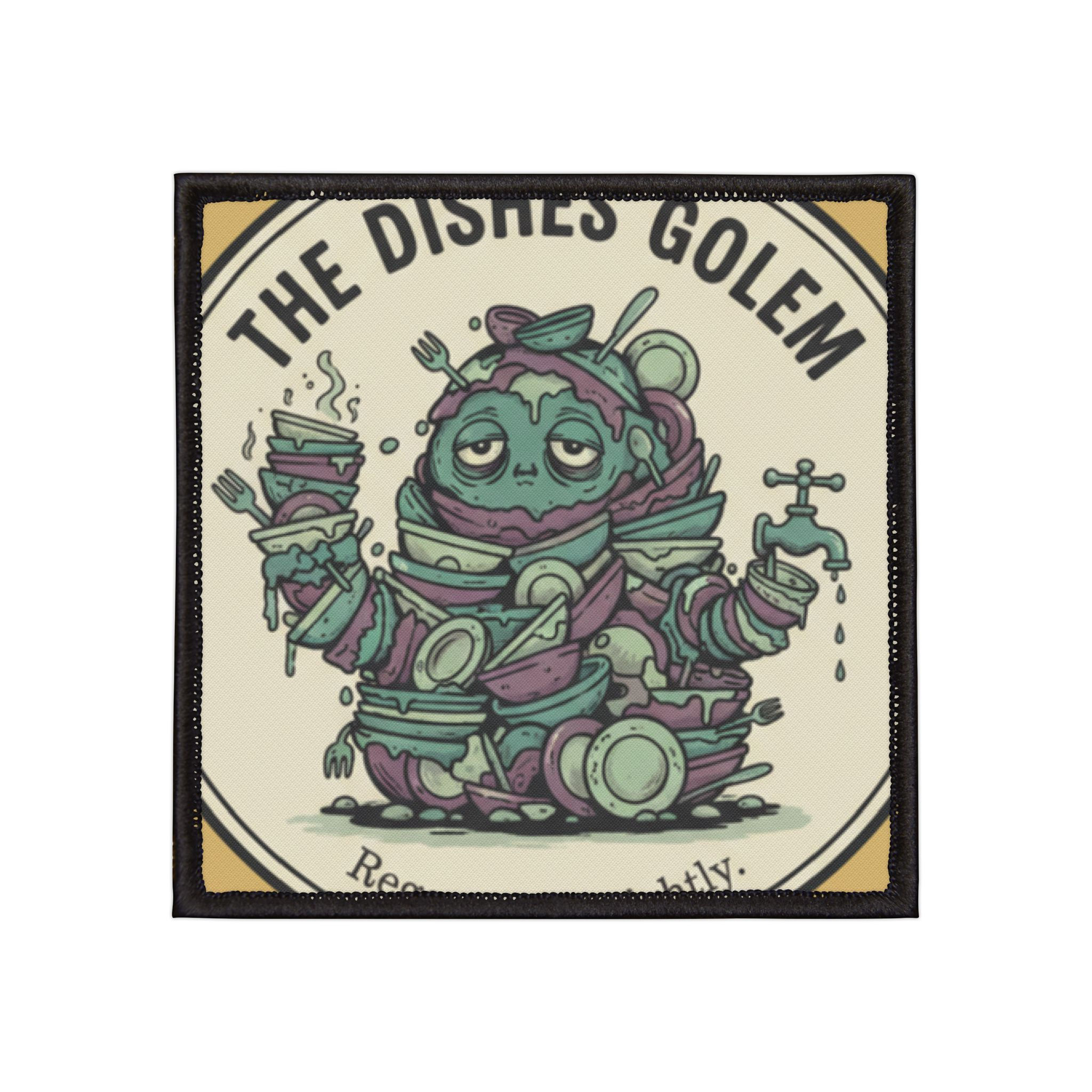 Dishes Golem Iron-On Patch – The Dishes Golem Regenerates Nightly