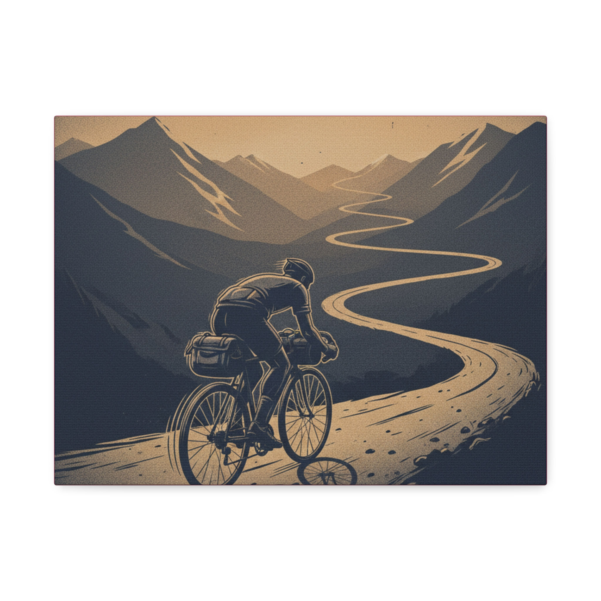 Cyclist Canvas Print – Built by Distance