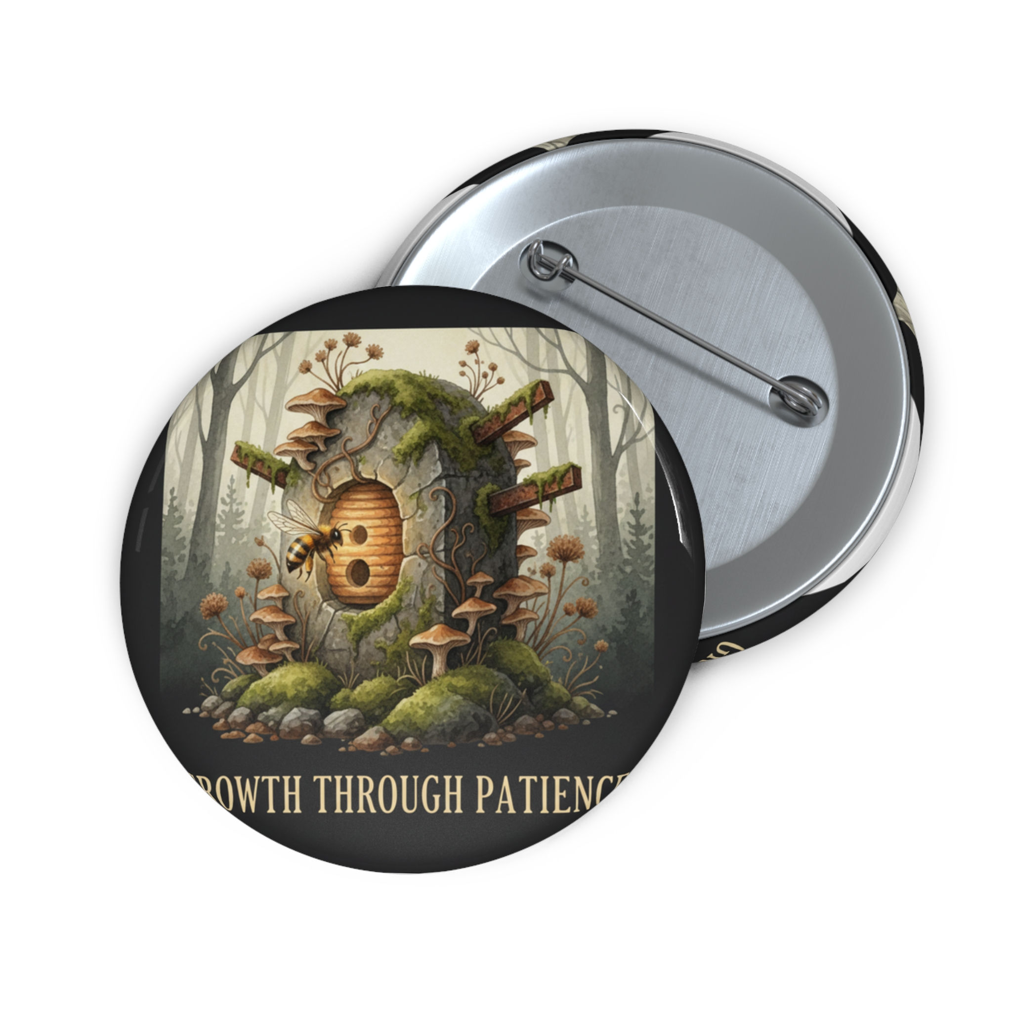 Honeybee Pin Button – Growth Through Patience