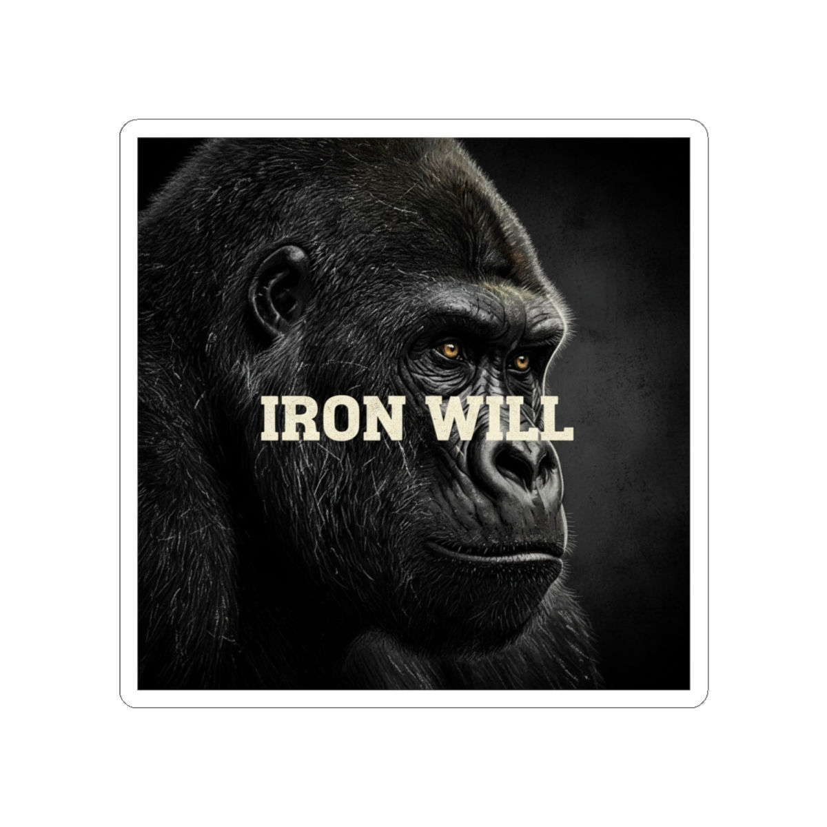 Gorilla Kiss-Cut Sticker – Iron Will