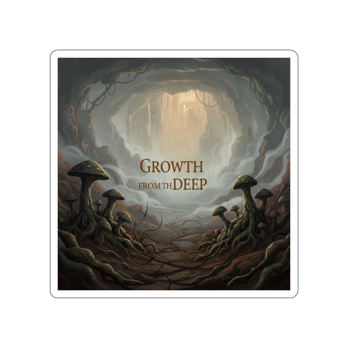 Mushrooms And Entrance Die-Cut Sticker – Growth From the Deep