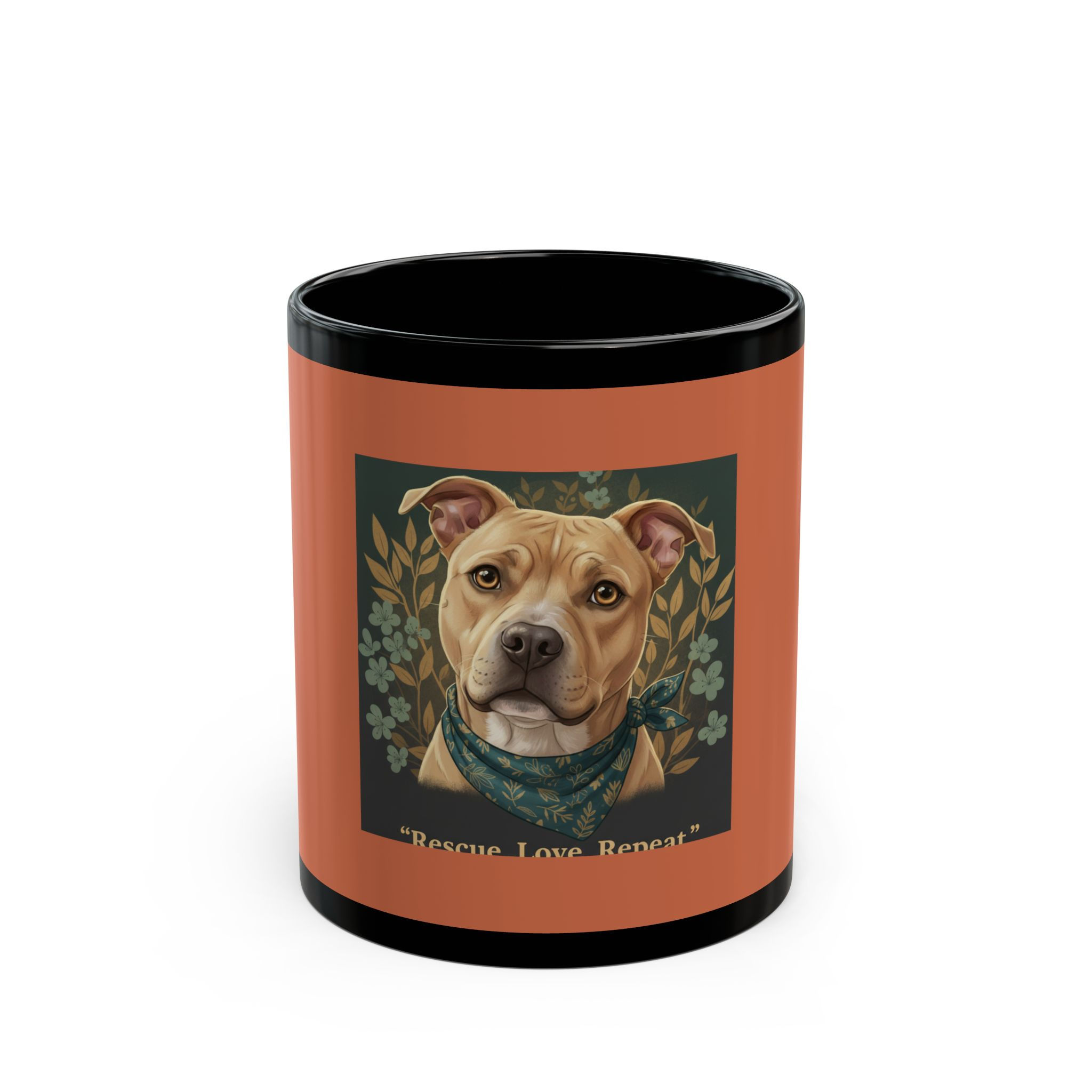 Pitbull Black Mug 11oz – Rescue Love Repeat