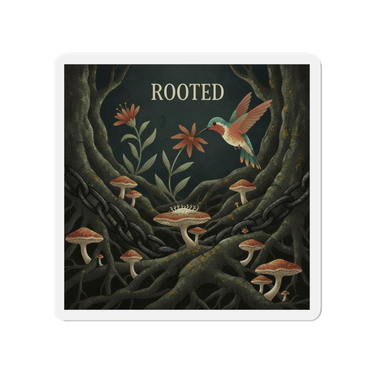 Hummingbird Die-Cut Magnet – Rooted