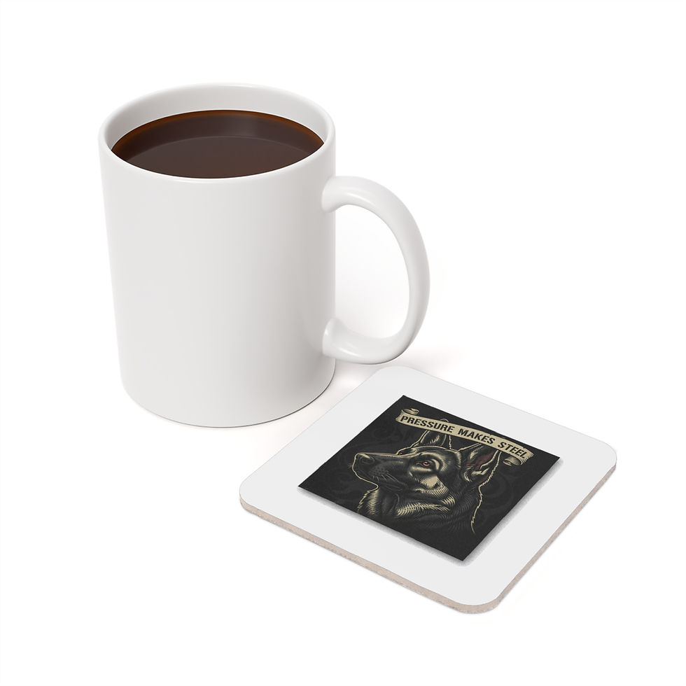 Thumbnail: Dog Cork Coaster – Pressure Makes Steel