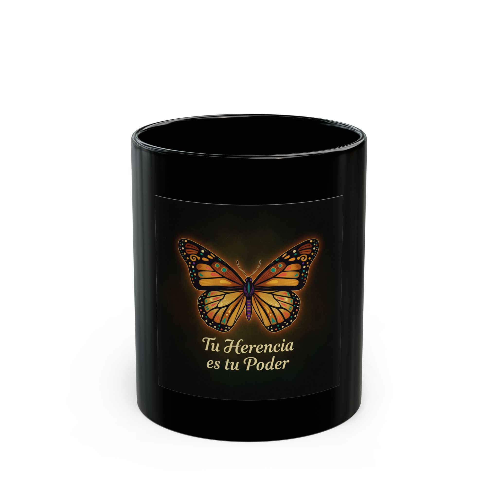 Butterfly Black Mug 11oz – Tu Herencia es Tu Poder