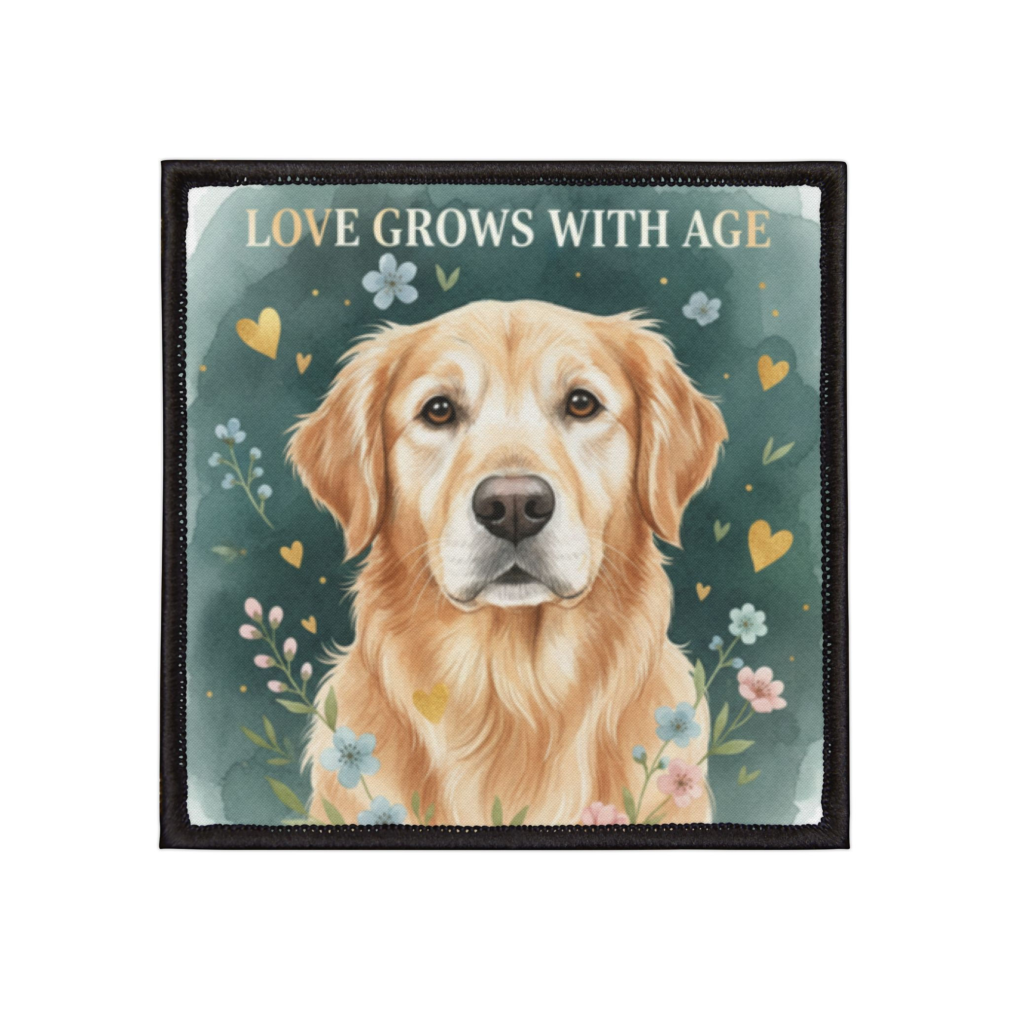Golden Retriever Iron-On Patch – Love Grows With Age
