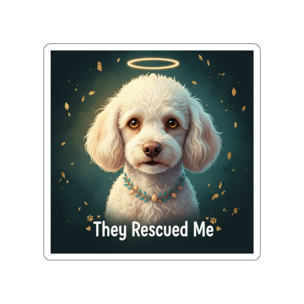 Poodle Die-Cut Sticker – They Rescued Me
