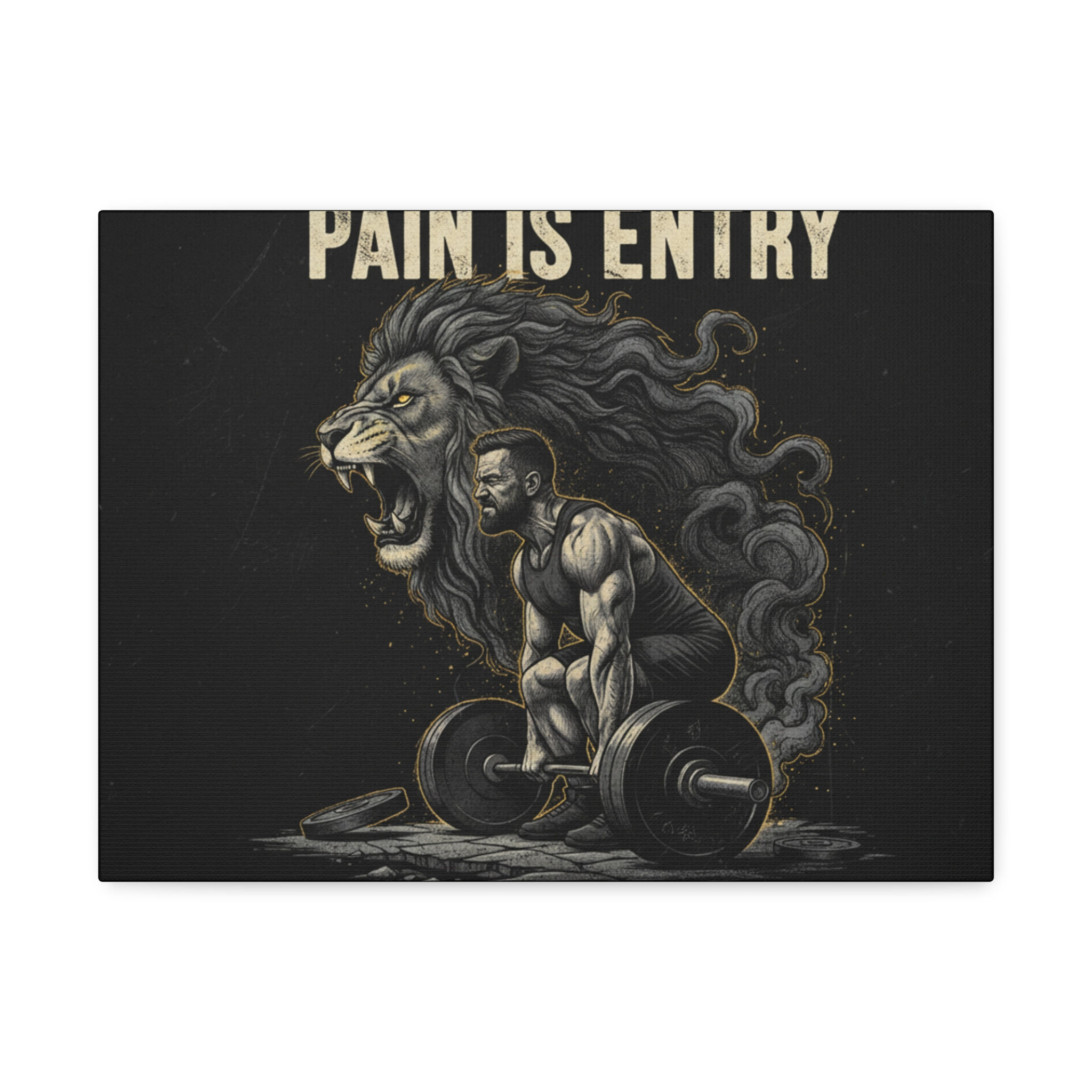 Lion Canvas Print – Pain is Entry