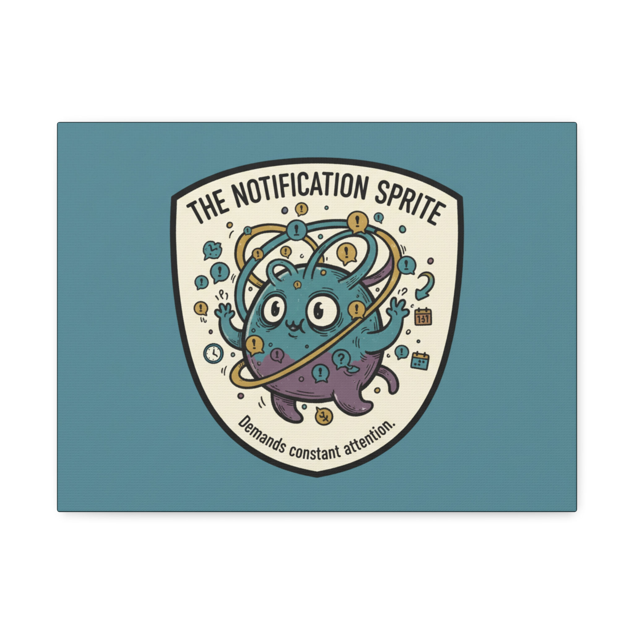 The Notification Sprite Canvas Print – Demands Constant Attention