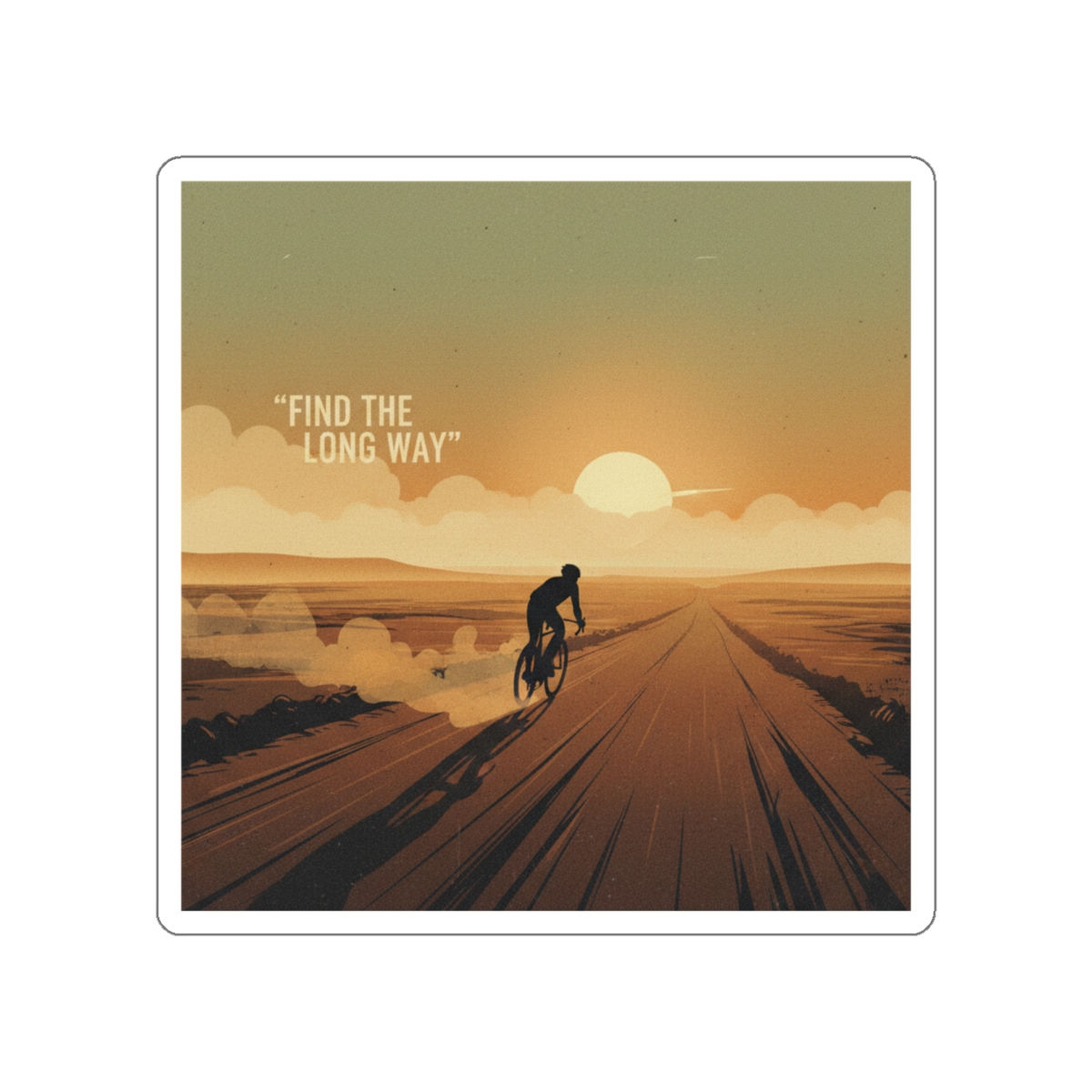 Rider On Bike Die-Cut Sticker – Find the Long Way