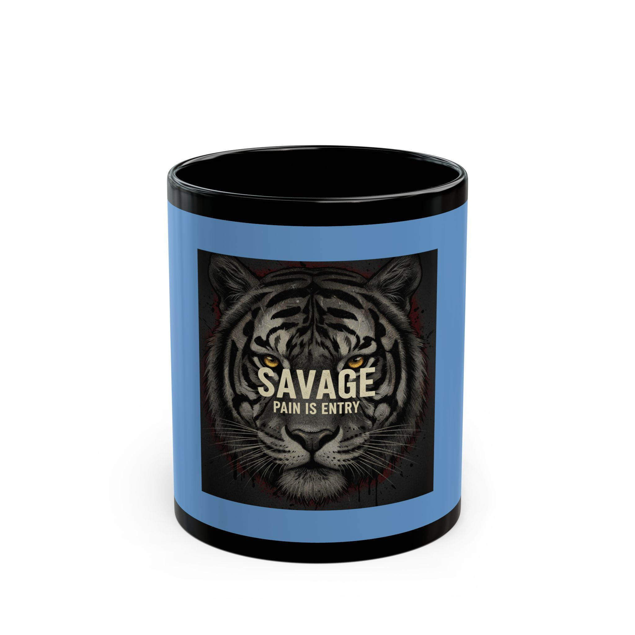 Tiger Black Mug 11oz – Savage Pain is Entry