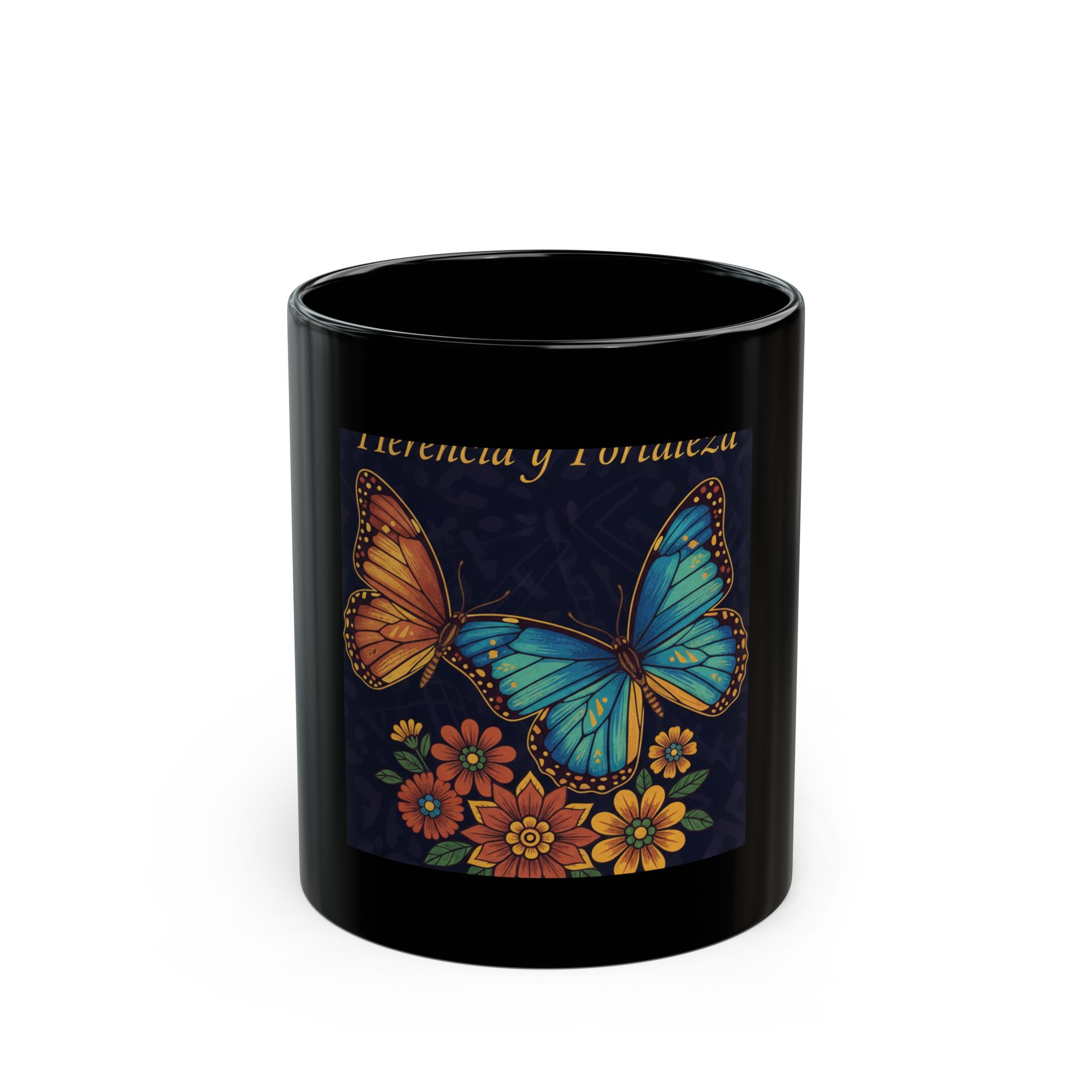 Herencia y Fortaleza Black Mug 11oz – Wall Art