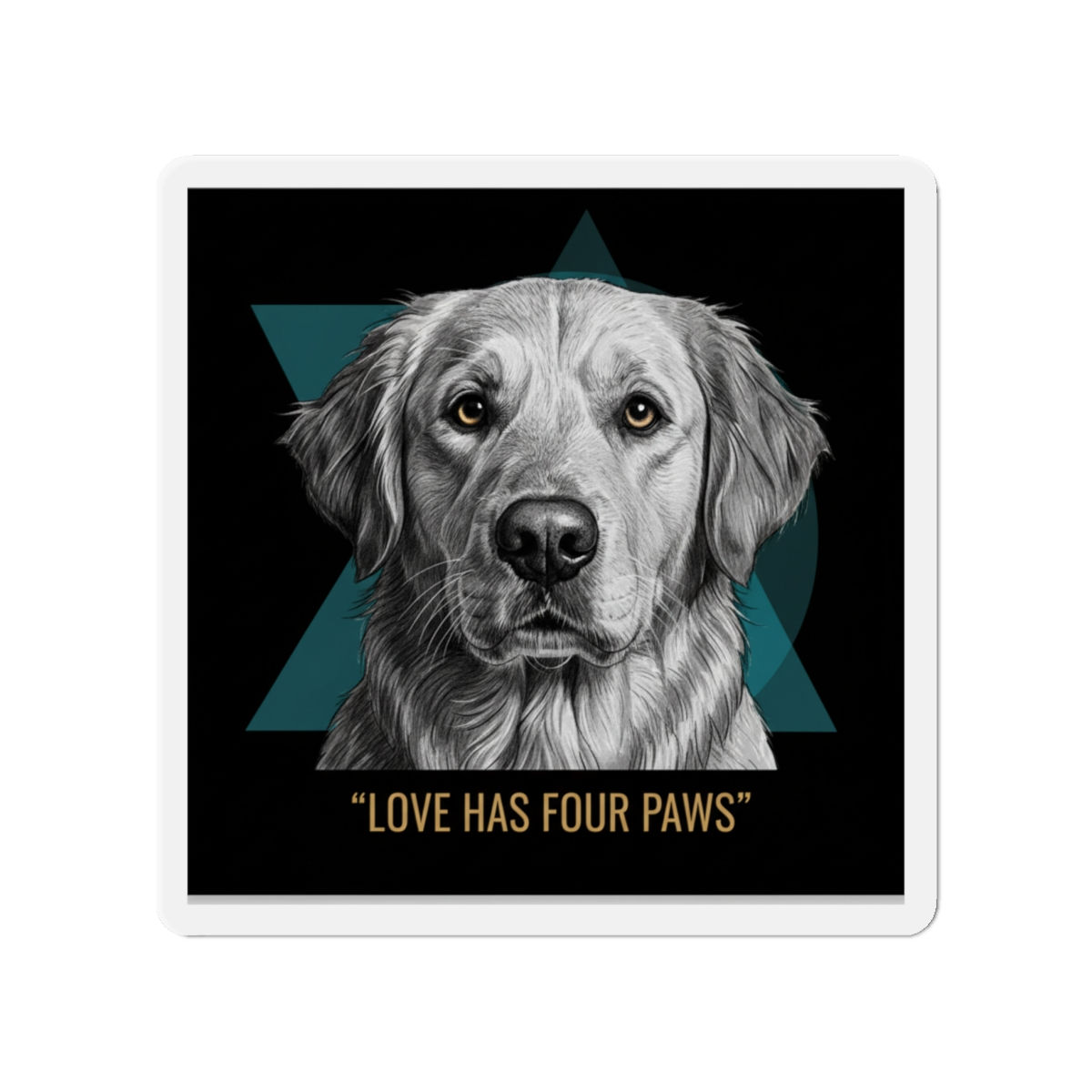 Golden Retriever Die-Cut Magnet – Love Has Four Paws