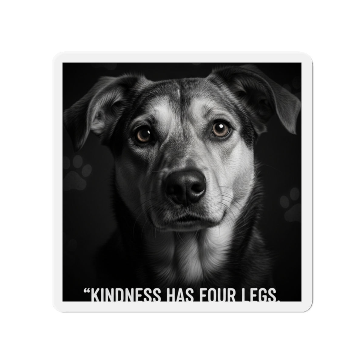 Mixed Breed Die-Cut Magnet – Kindness Has Four Legs