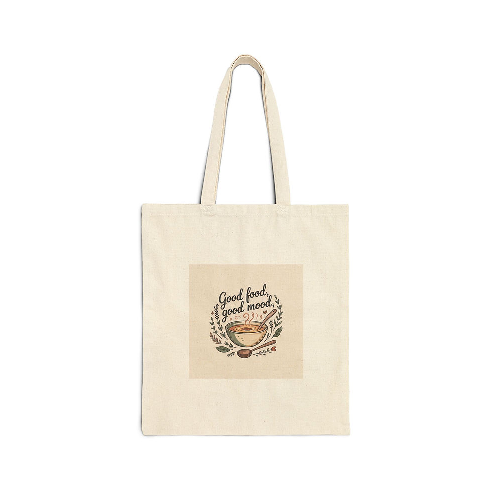Good Food Good Mood Tote | homemade soup print, winter comfort food design