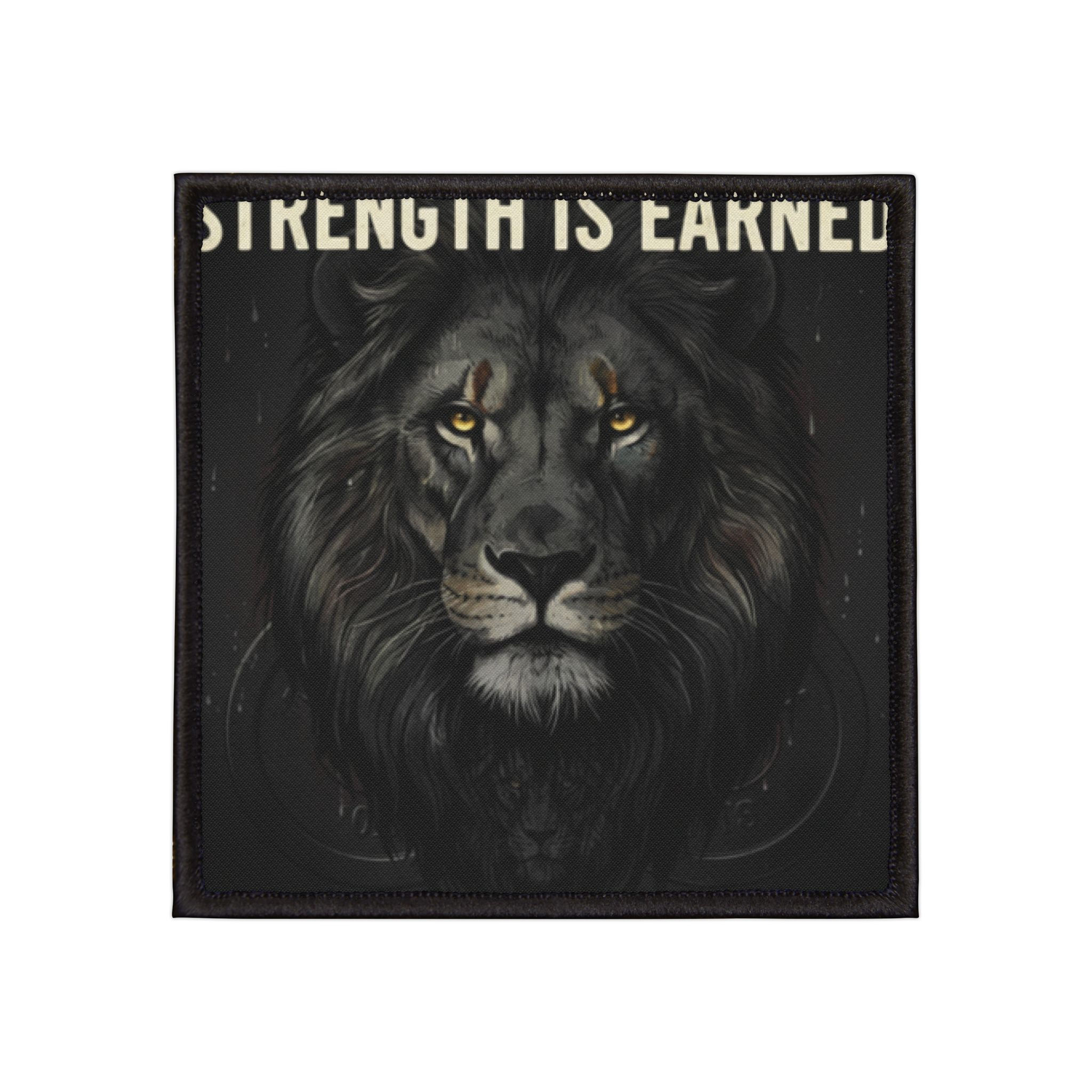 Lion Iron-On Patch – Strength is Earned