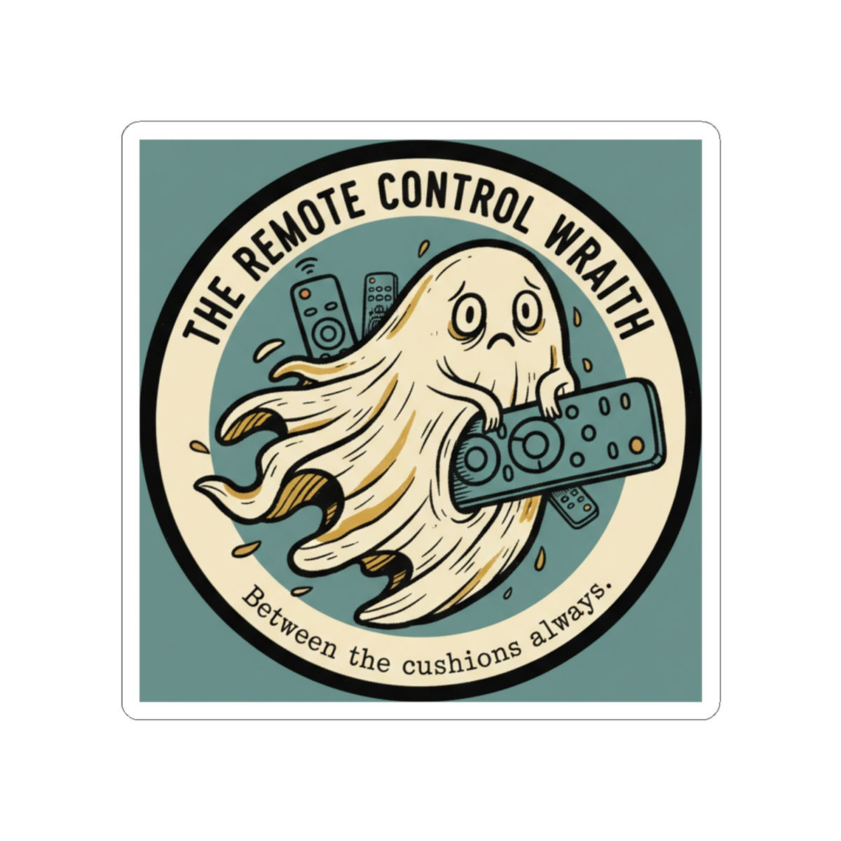 Remote Control Wraith Kiss-Cut Sticker – Between the Cushions Always