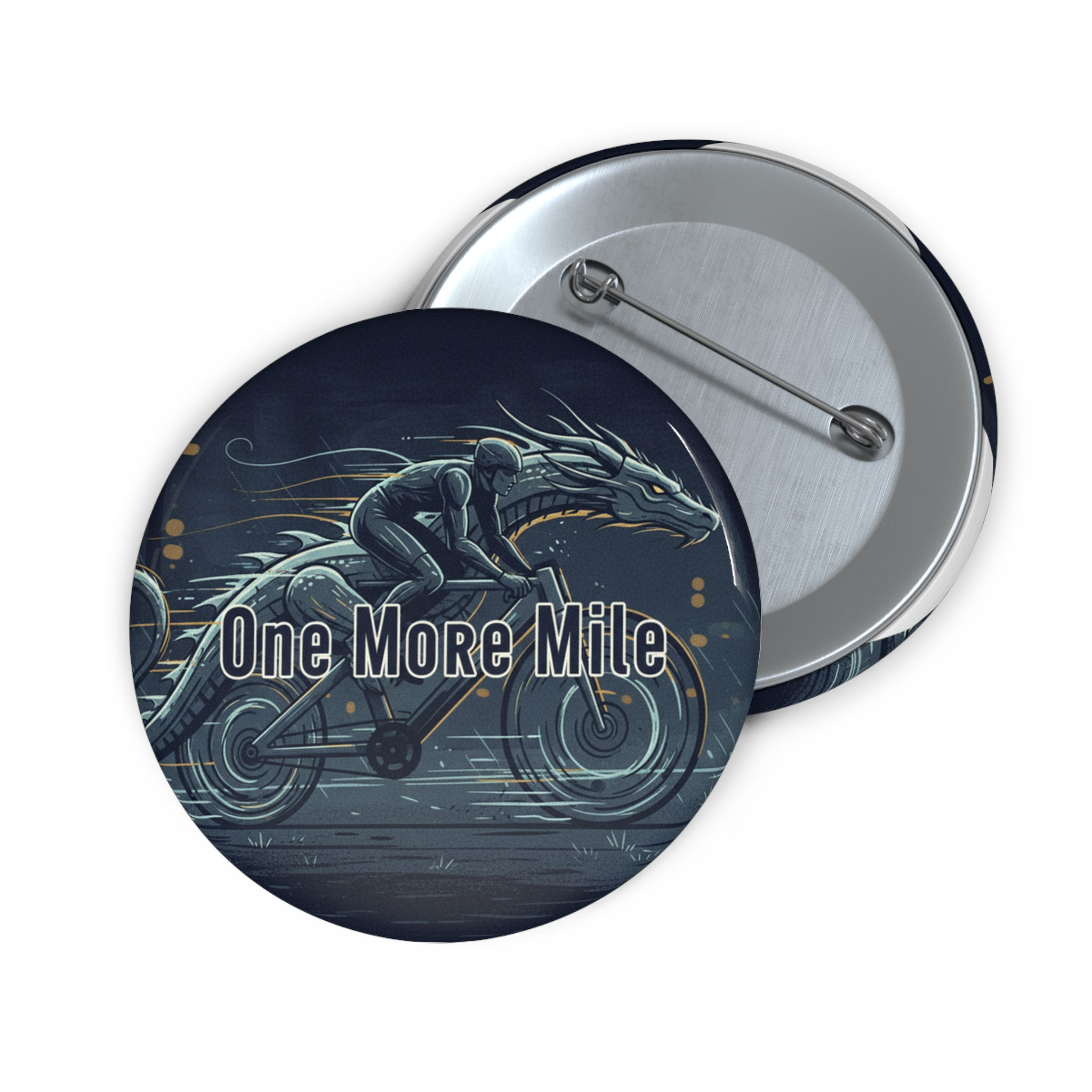 Cyclist Pin Button – One More Mile