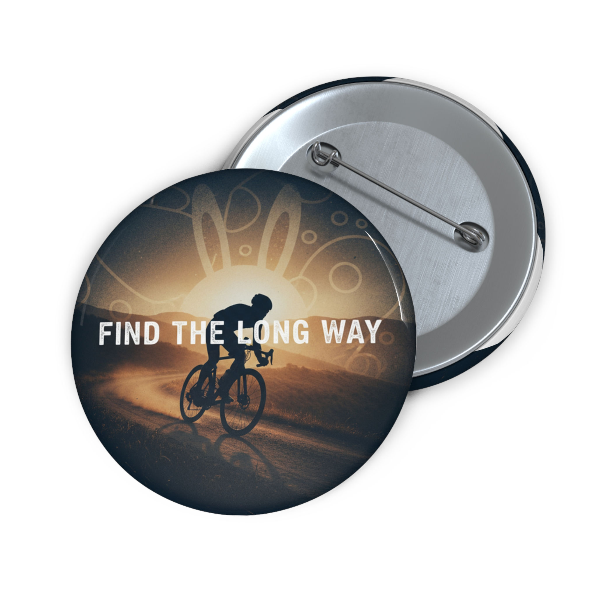 Cyclist Pin Button – Find the Long Way
