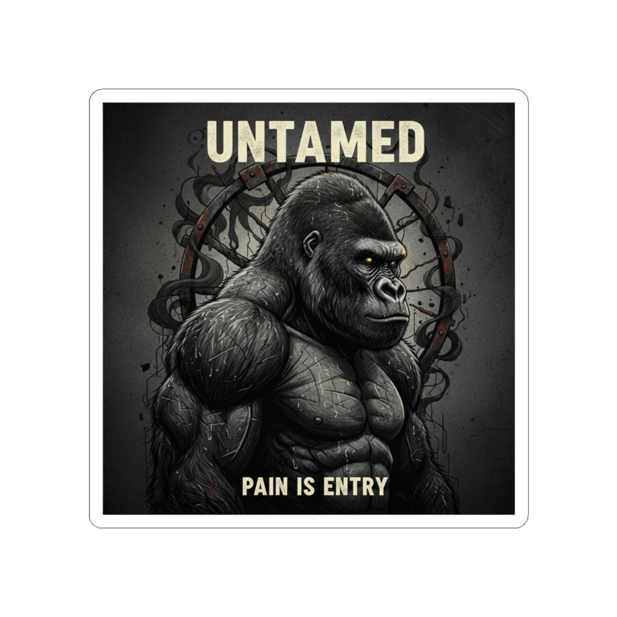 Gorilla Kiss-Cut Sticker – Untamed
