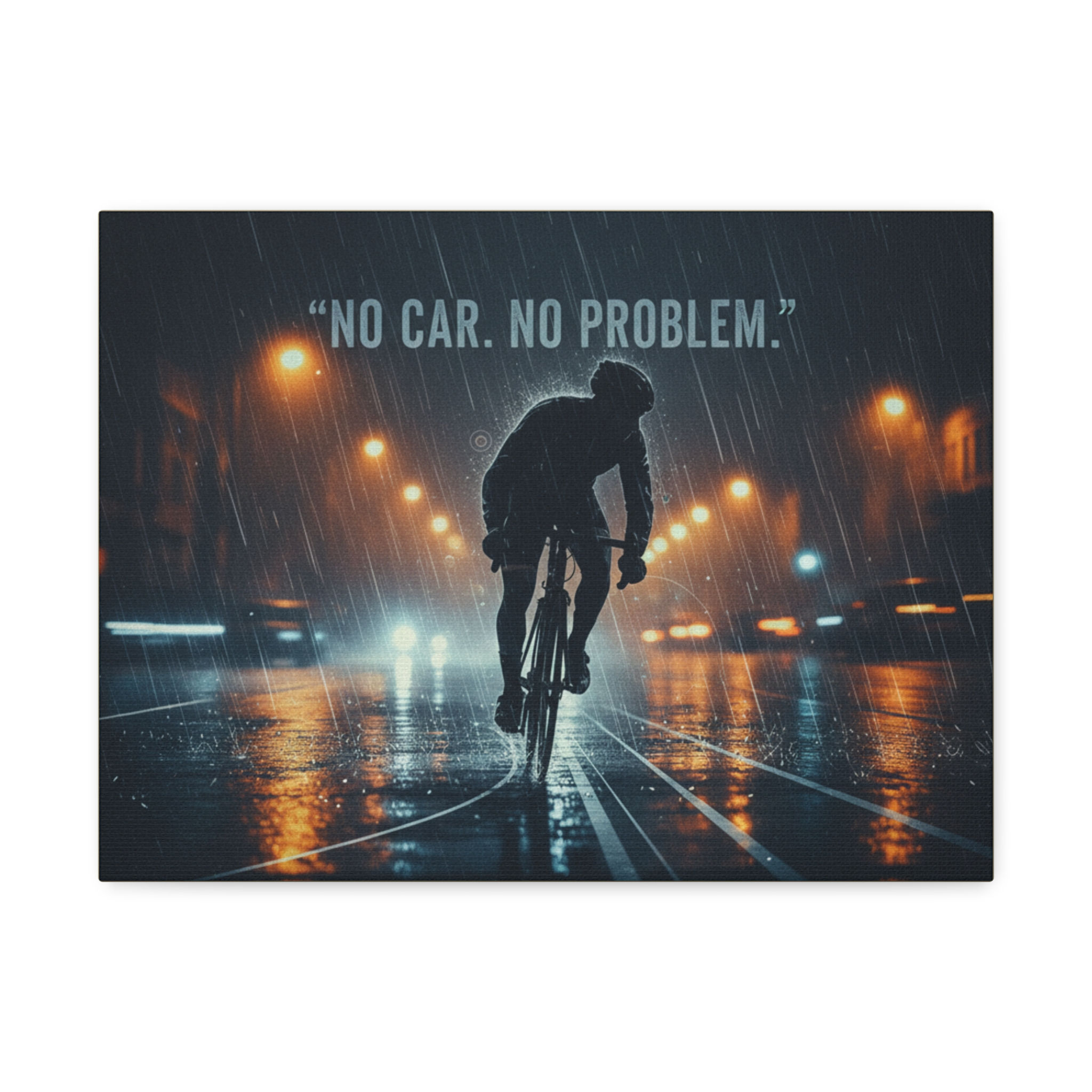 Cyclist Canvas Print – No Car No Problem