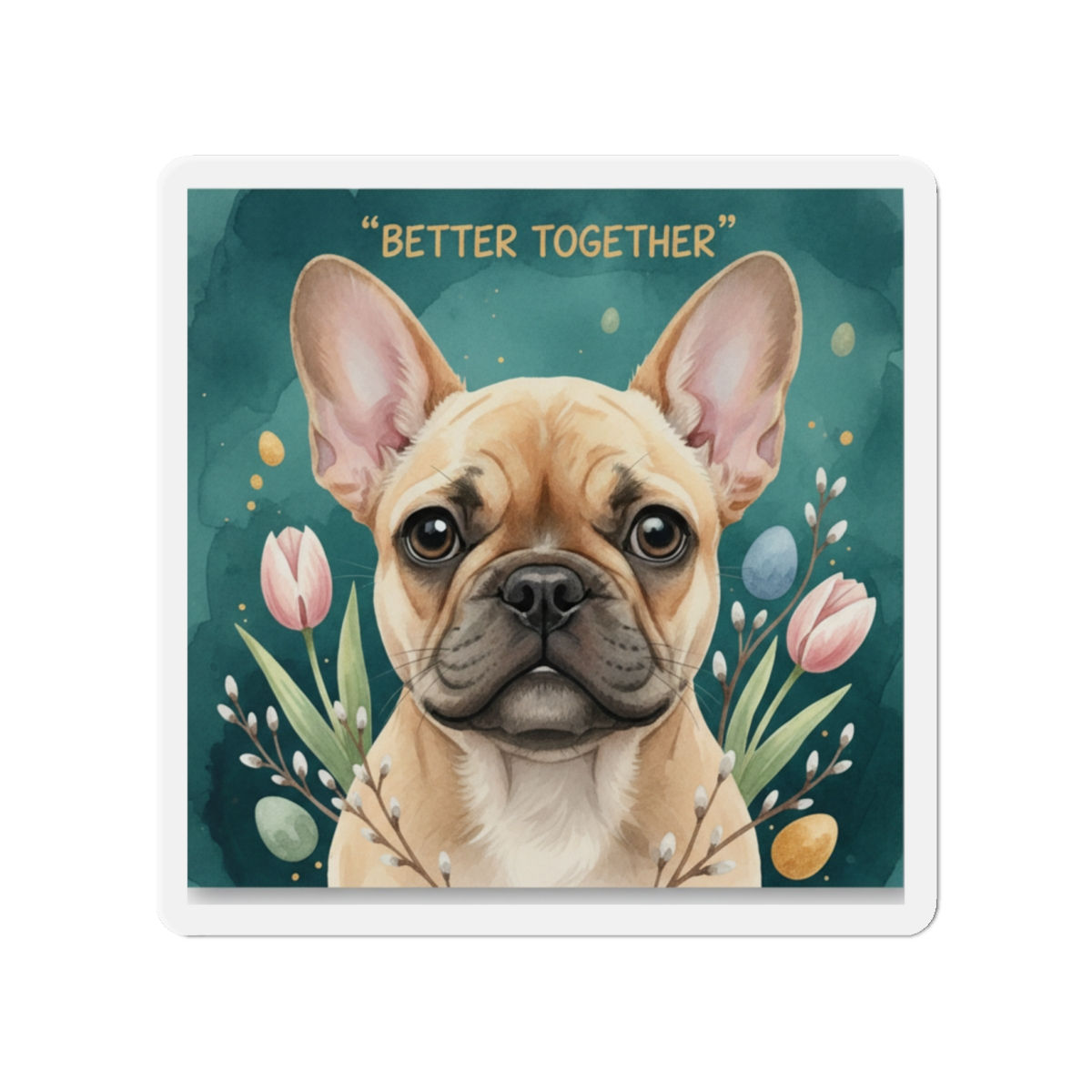 French Bulldog Die-Cut Magnet – Better Together