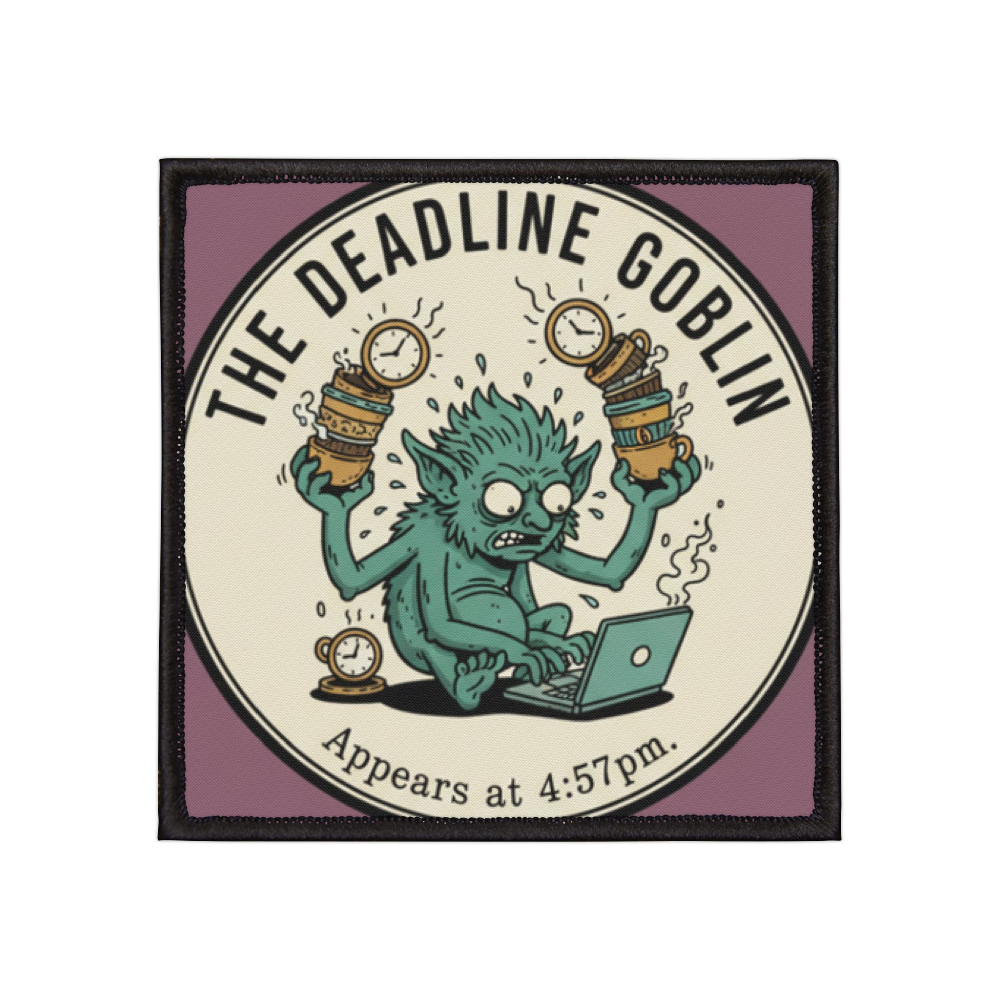 Deadline Goblin Iron-On Patch – The Deadline Goblin Appears at 457pm