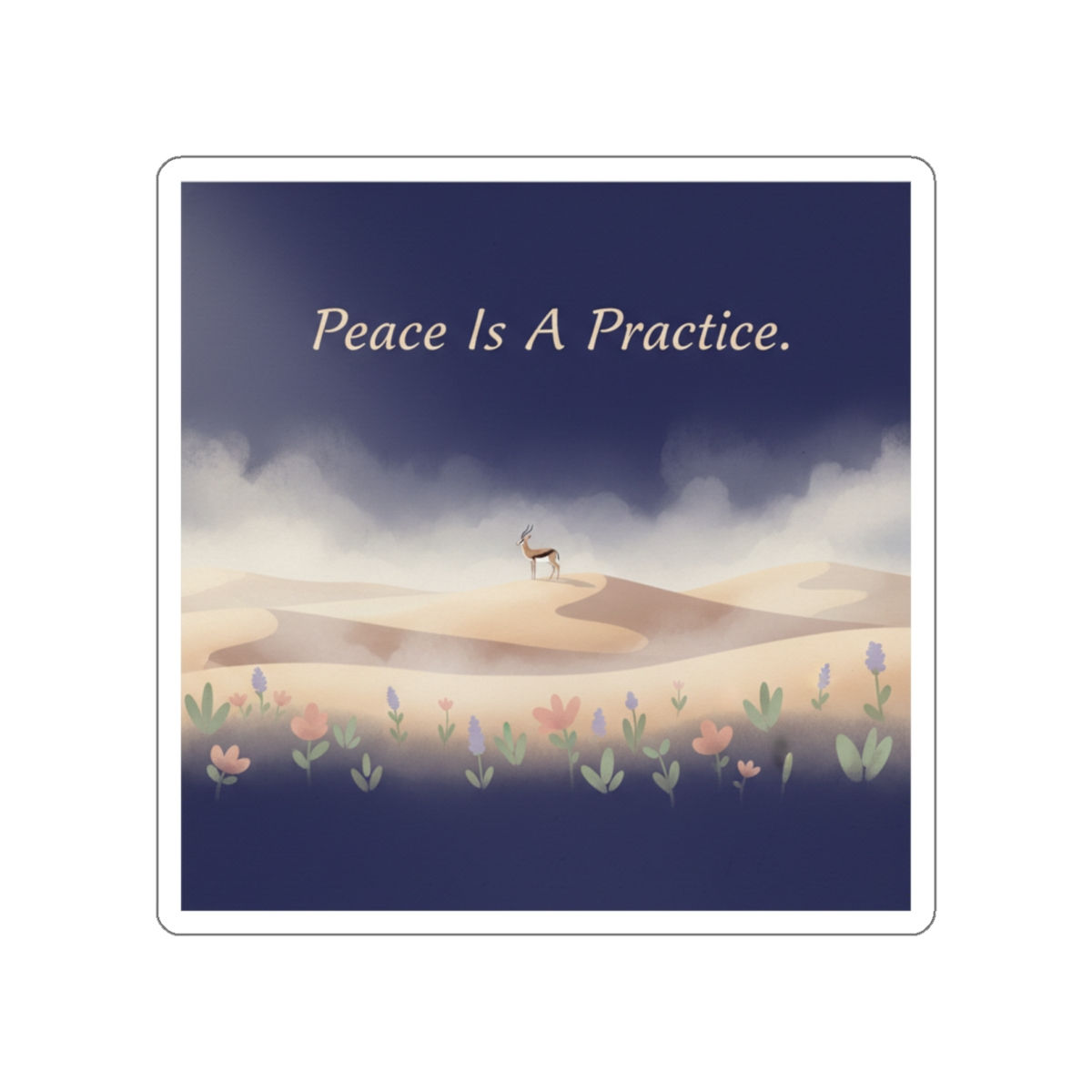 Gazelle Die-Cut Sticker – Peace is a Practice
