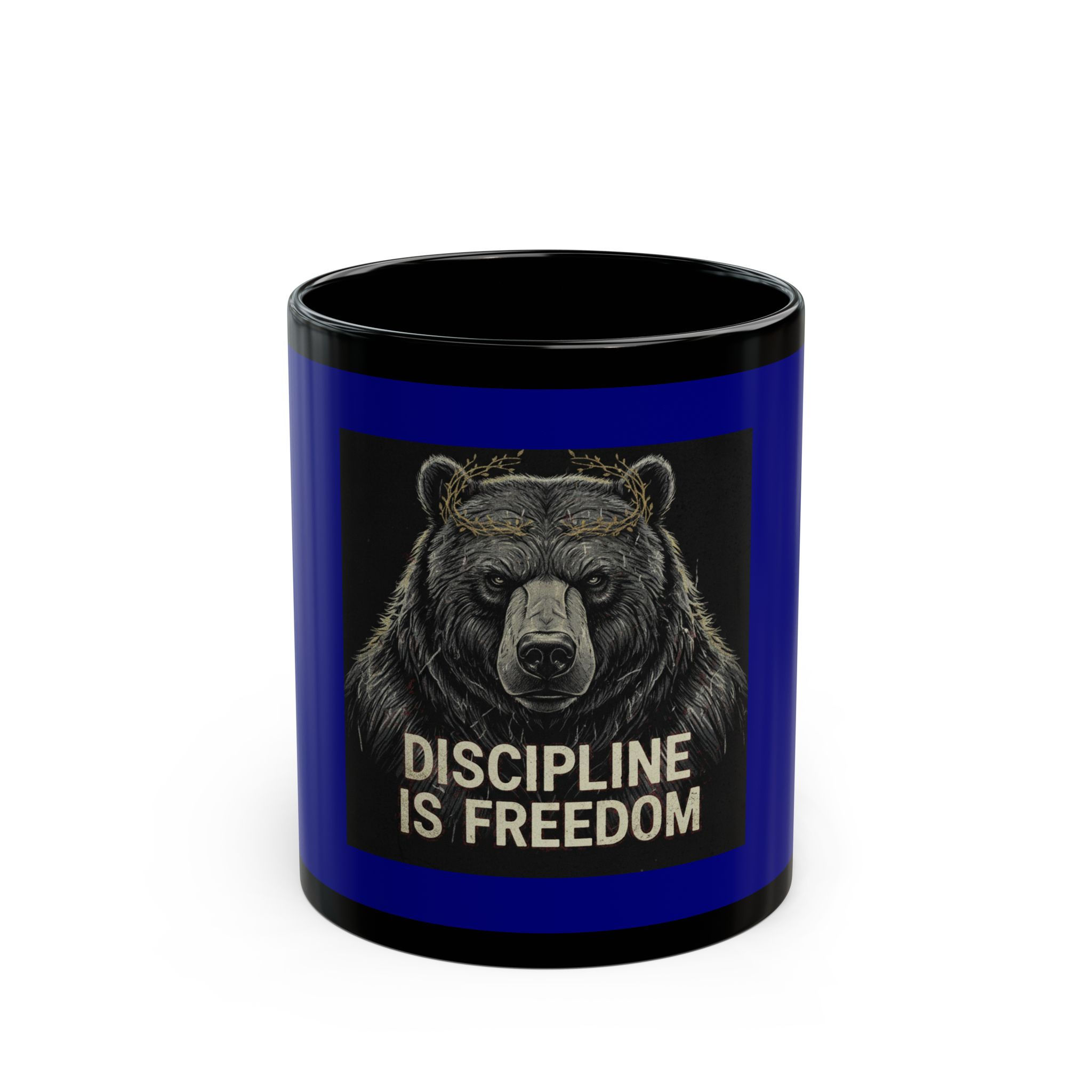 Bear Black Mug 11oz – Discipline is Freedom