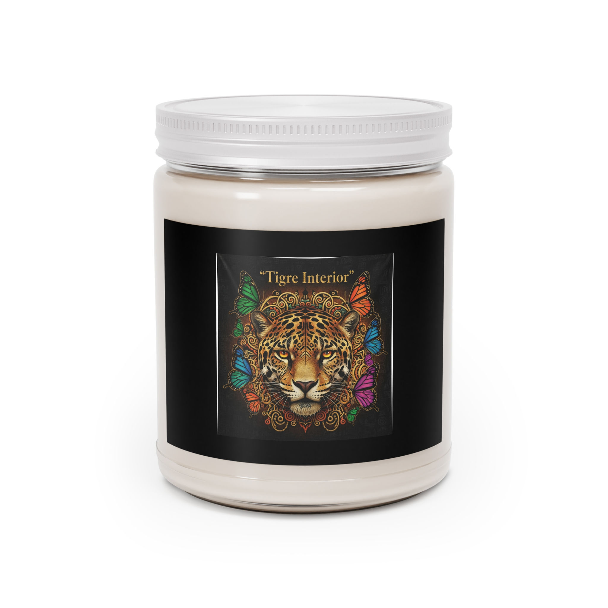 Jaguar And Butterflies Scented Candle – Tigre Interior