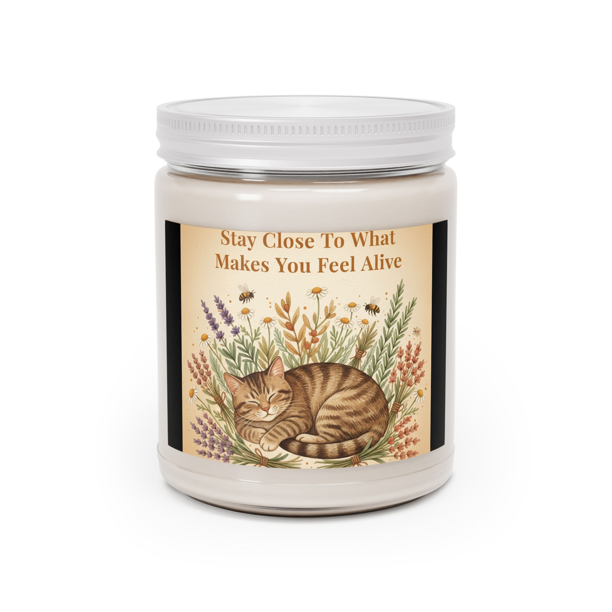 Tabby Cat Scented Candle – Stay Close to What Makes You Feel Alive