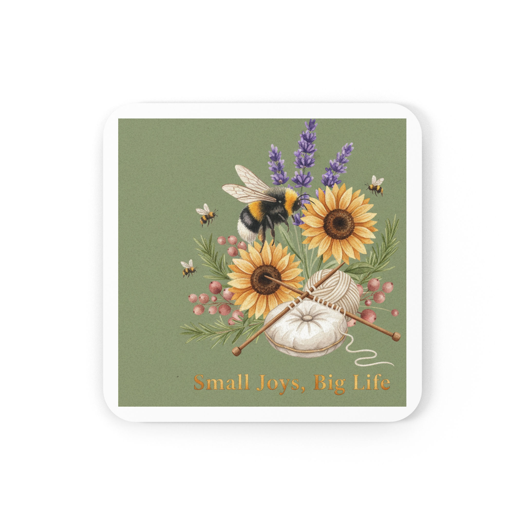 Bumblebee Cork Coaster – Small Joys Big Life