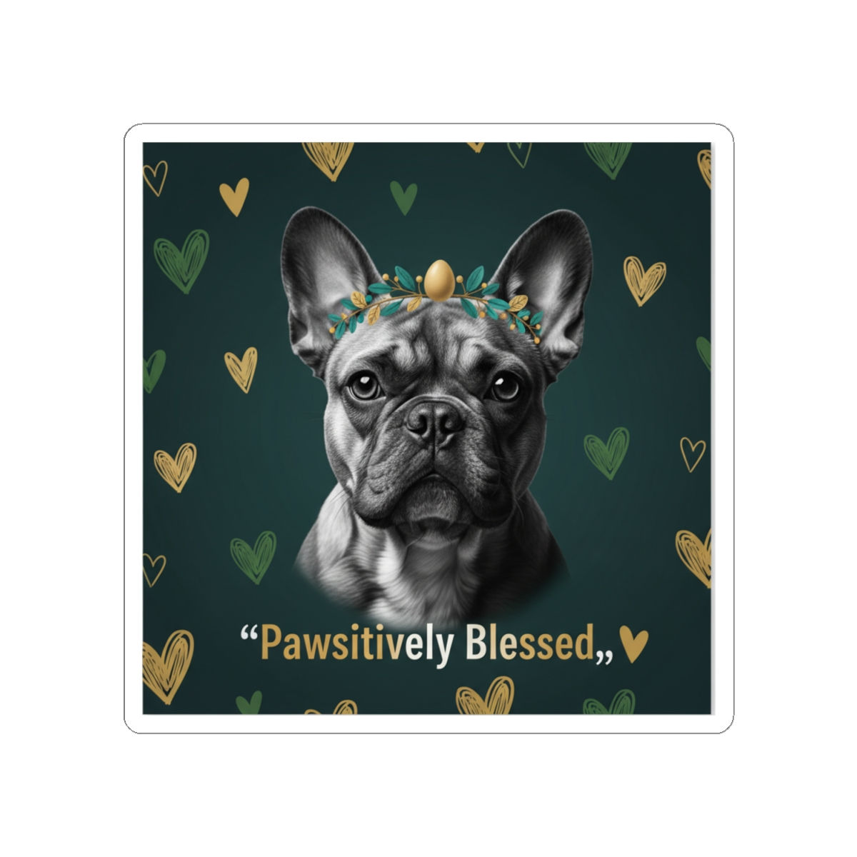 French Bulldog Kiss-Cut Sticker – Pawsitively Blessed