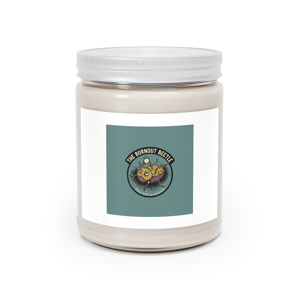 Thumbnail: Burnout Beetle Scented Candle – The Burnout Beetle Plays Dead on Weekend