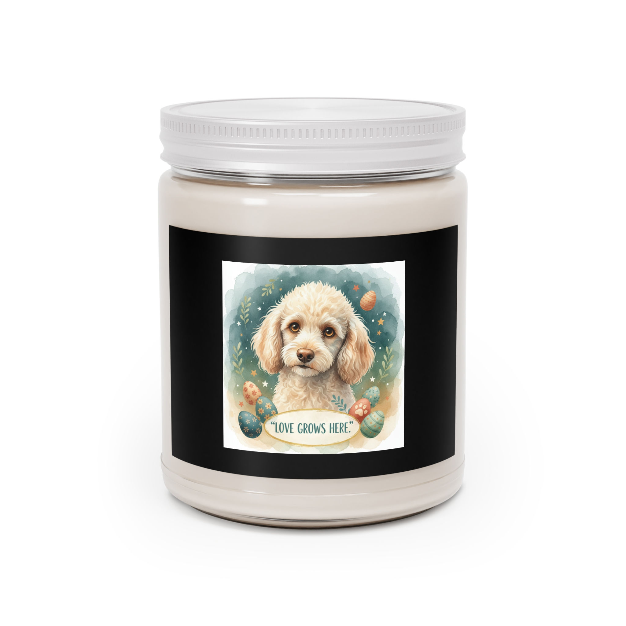 Poodle Scented Candle – Love Grows Here