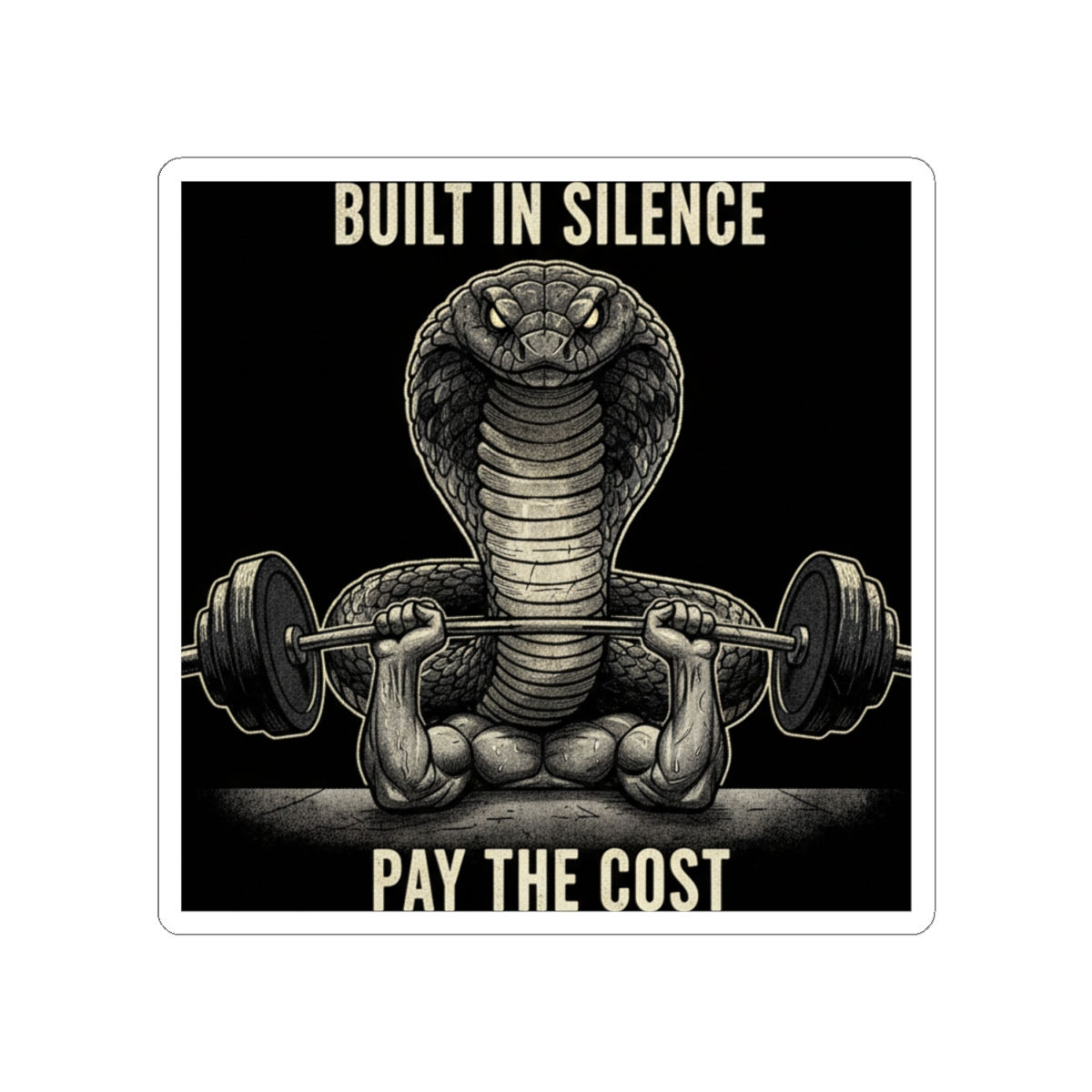 Cobra Kiss-Cut Sticker – Built in Silence Pay the Cost