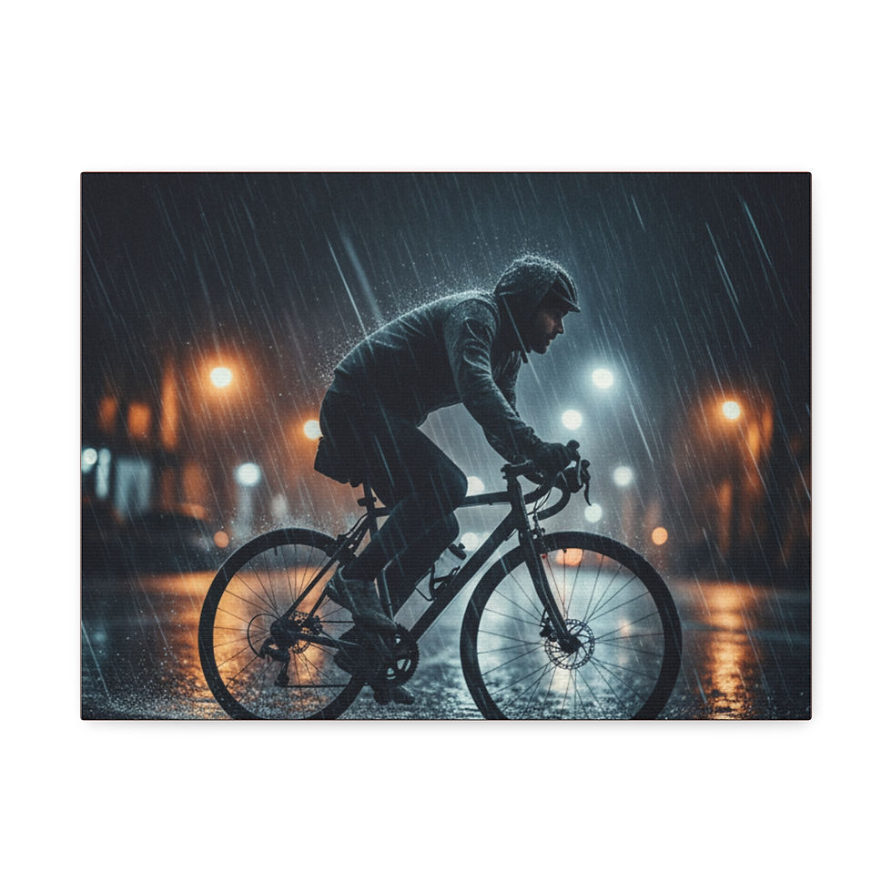 Thumbnail: Cyclist Canvas Print – No Car No Problem