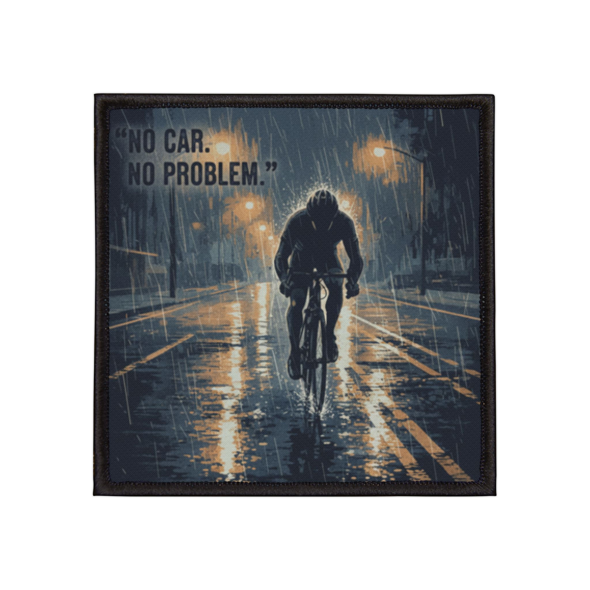 Cyclist Iron-On Patch – No Car No Problem