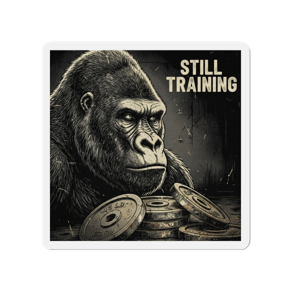 Gorilla Die-Cut Magnet – Still Training