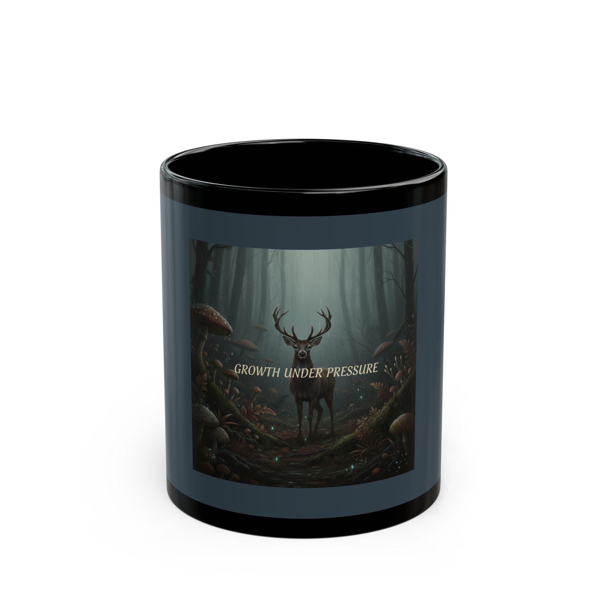 Deer Black Mug 11oz – Growth Under Pressure