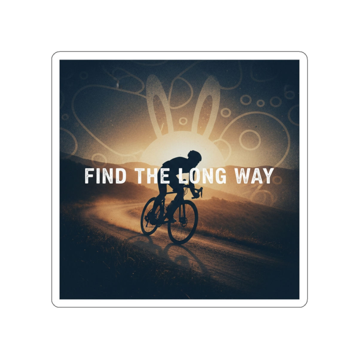 Cyclist Die-Cut Sticker – Find the Long Way