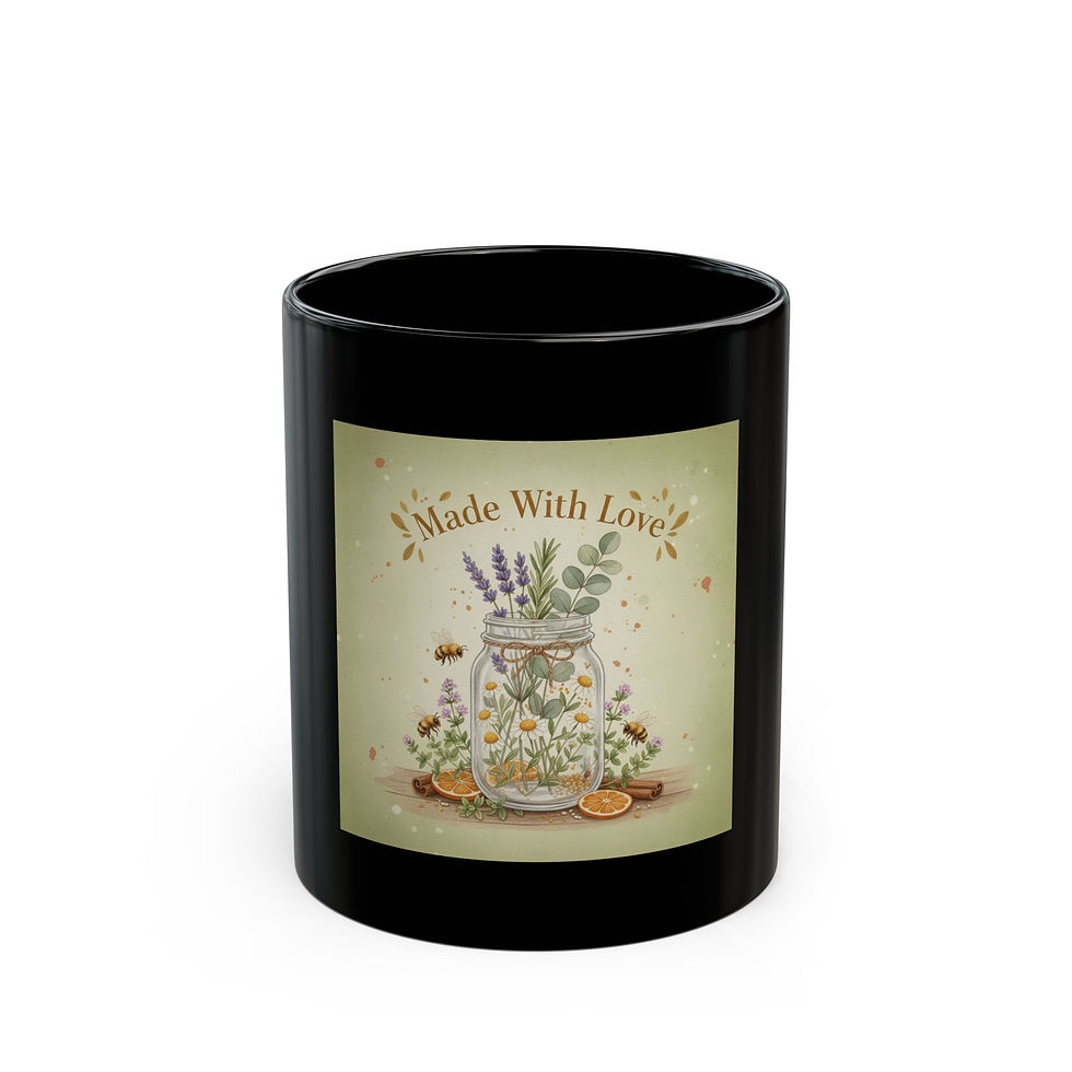 Thumbnail: Made With Love Black Mug 11oz – Room Decor
