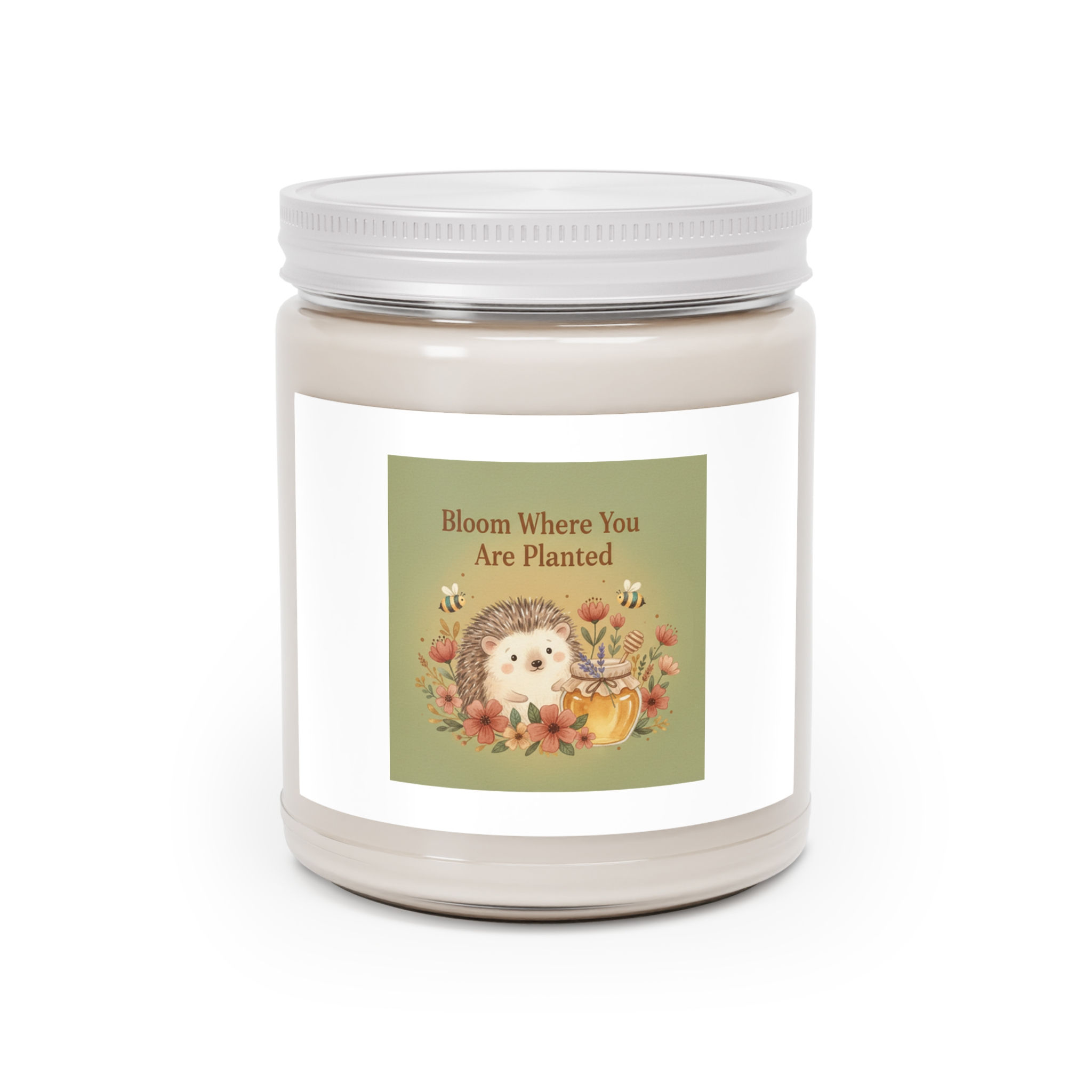 Hedgehog And Honey Jar Scented Candle – Bloom Where You Are Planted