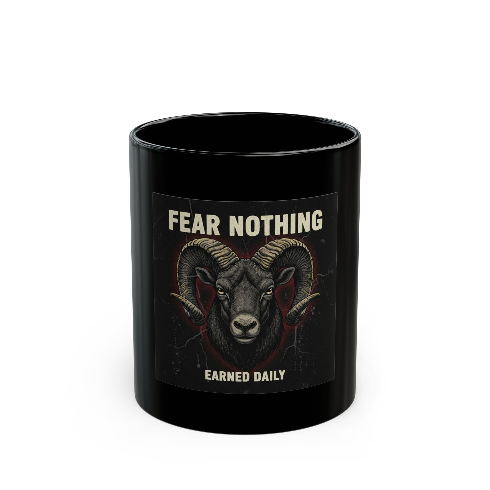 Ram Black Mug 11oz – Fear Nothing Earned Daily
