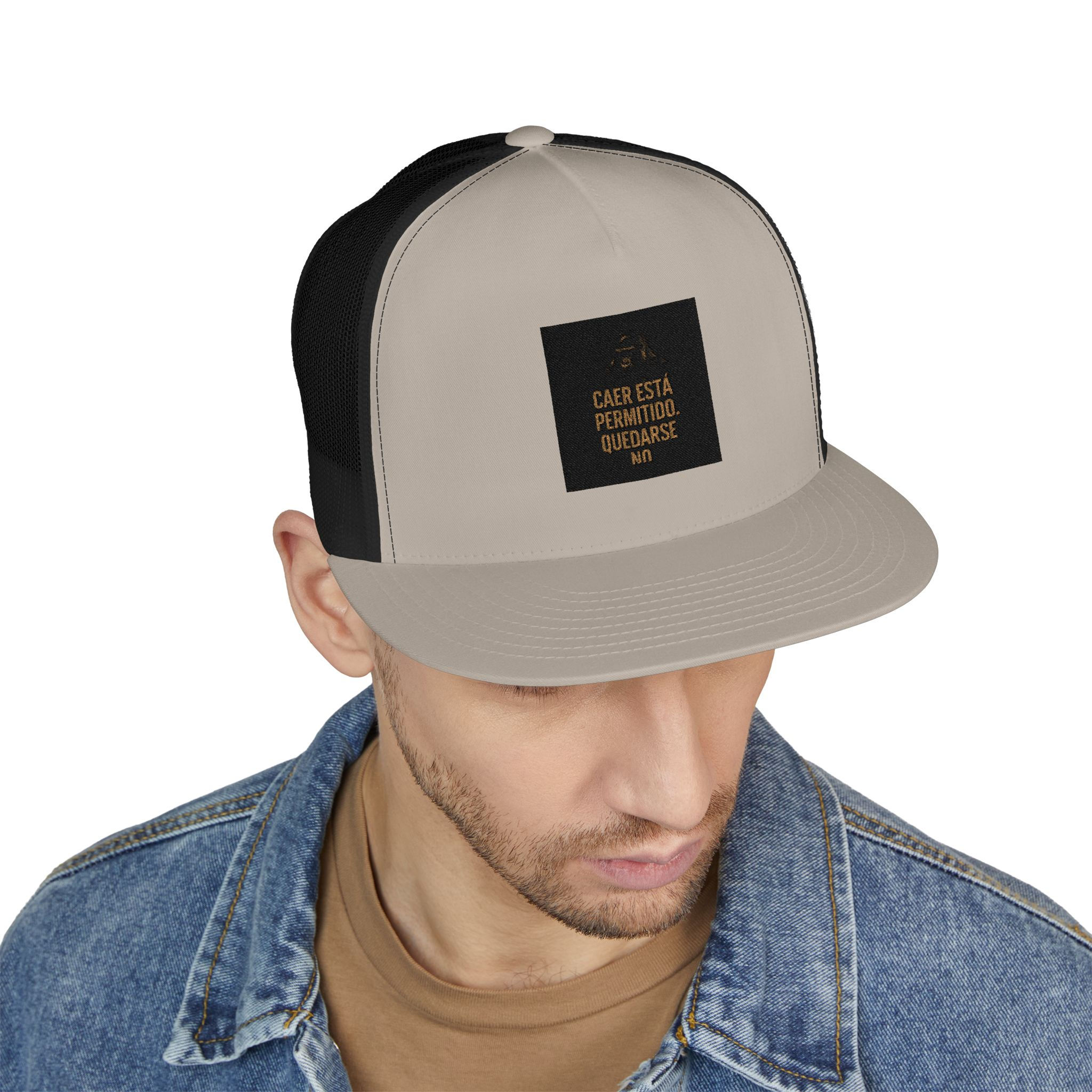 Caer está permitido. Quedarse no | 5 Panel Trucker Cap (Embroidery)